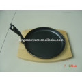 cast iron strak plate sizzling plate with wooden base